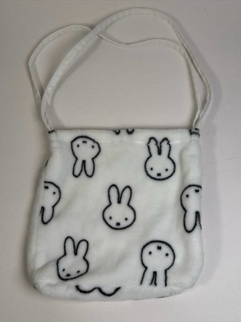 Miffy White Fuzzy Tote Bag Purse‎